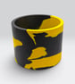 Black and Yellow 15cm Marbled Round Plant Pot  - Large Indoor Planter  - Image 3