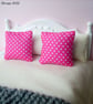 1:12 Scale Pink & Cream Dolls House Bedding Set With Knitted Grey Throw - Image 3