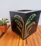 Black, green, gold Tissue box cover. Tissue holder with Monstera Obliqua Peru 