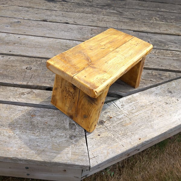  rustic wooden stool from recycled timber joist