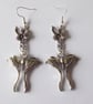 Flower Charm with Luna Moth Earrings & silver plated ear wires - Image 8