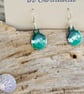Hand enamelled earrings on sterling silver ear hooks 