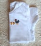 Hen and Chicks, Baby Vest, age 6-9 months, hand embroidered