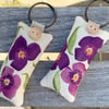 KEY RING - lavender rectangle in Emma Bridgewater fabric