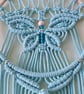 Turquoise Butterfly Macrame Wall Hanging. - Image 3