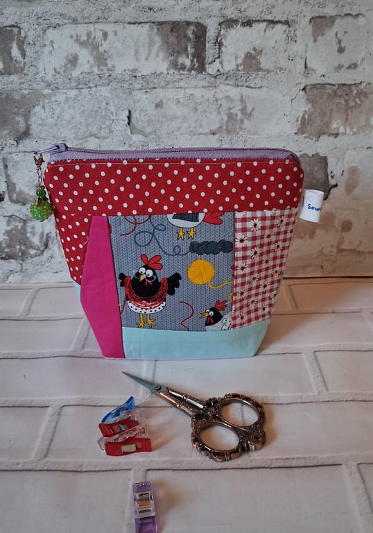 MULTI COLOURED PATCHWORK POUCH