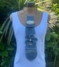 Denim embellished tie - Upcycled - Fashion accessory 