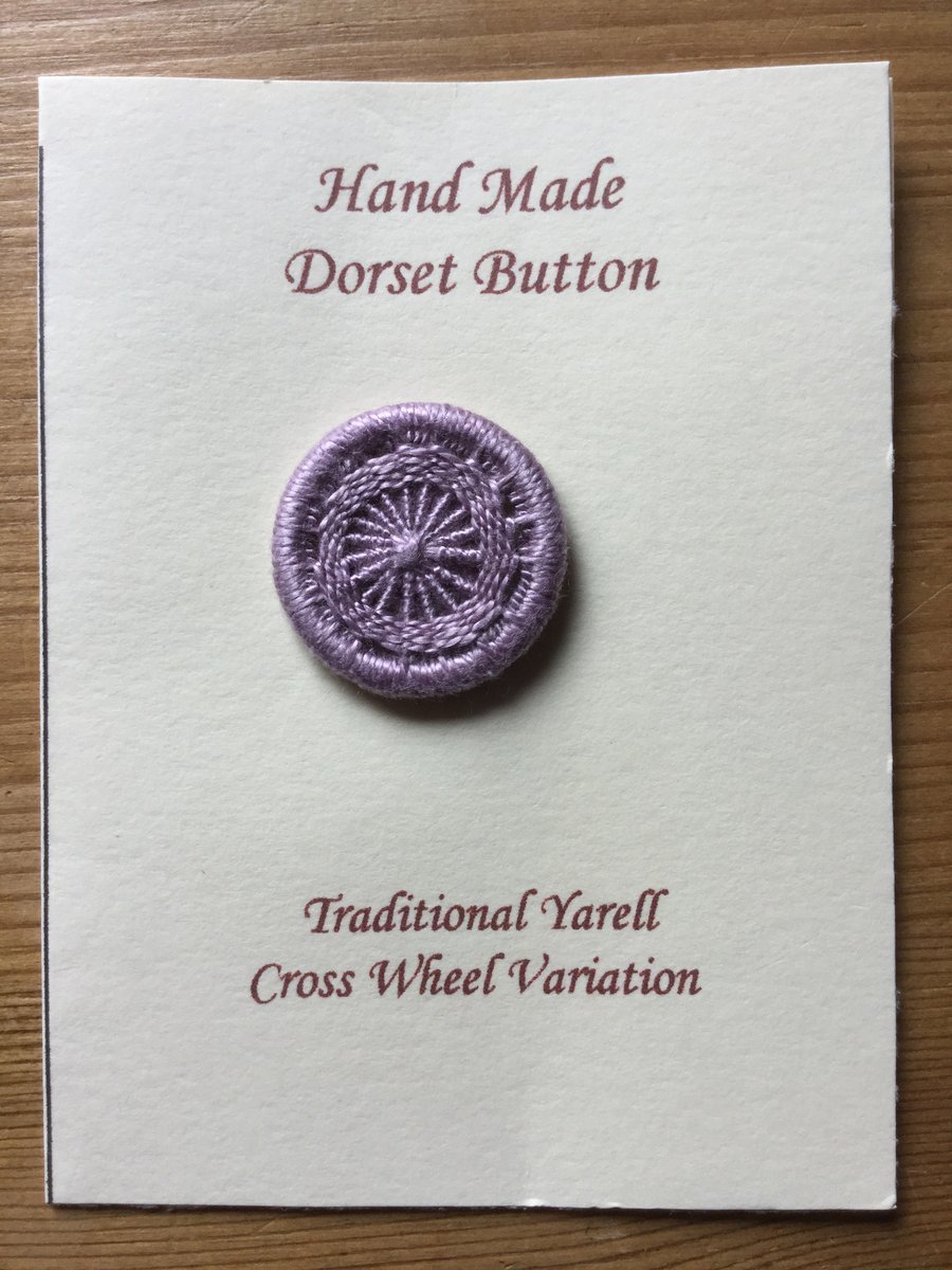 Hand Made Dorset Crosswheel Button, Traditional Yarrell Pattern, Mauve, 25 mm