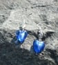 Glass Heart Earrings-Blue - Image 1
