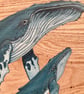 Humpback whale mother and baby original painting on oak - Image 4