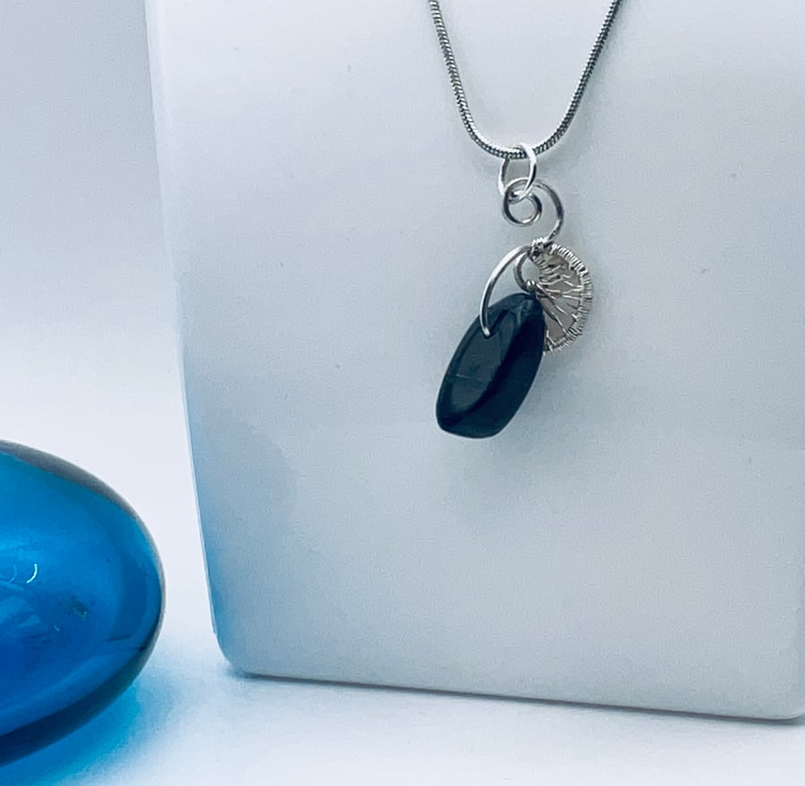 Dainty Black Onyx Mini Pendant