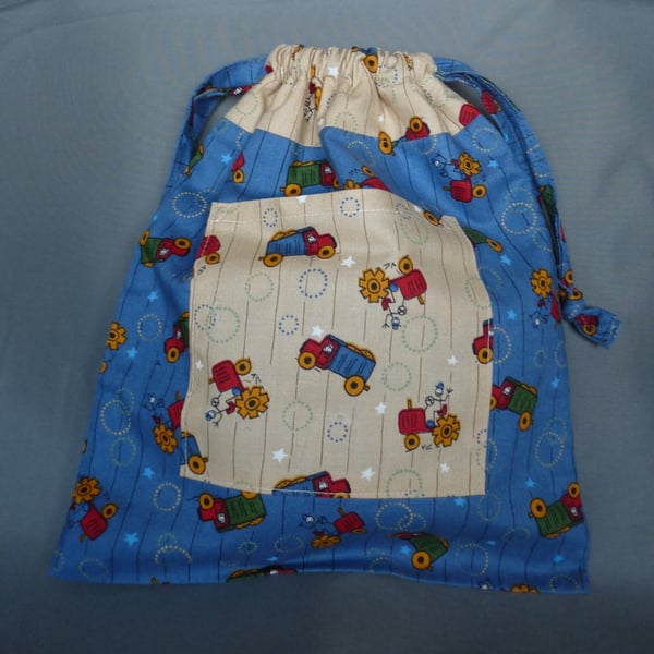 Trucks & Tractors Drawstring Bag