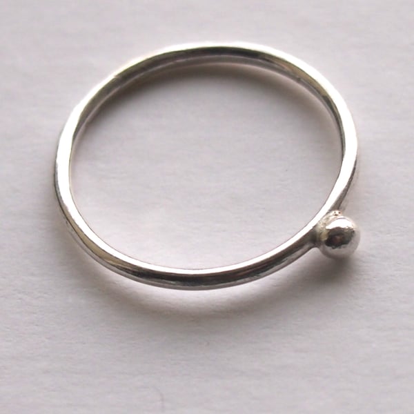 Single Dot Silver Ring