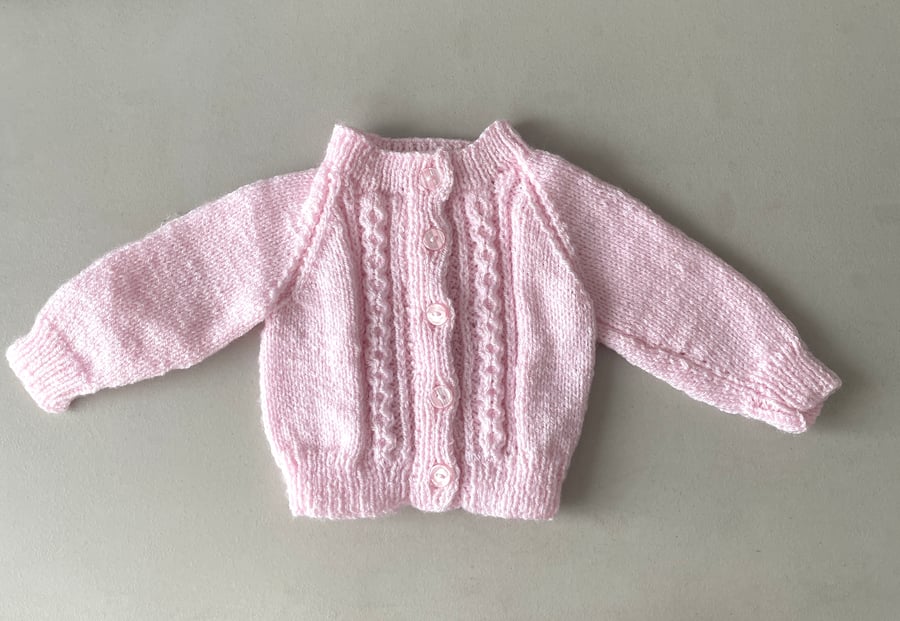 Hand Knitted baby cardigan 0-3 months