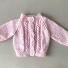 Hand Knitted baby cardigan 0-3 months
