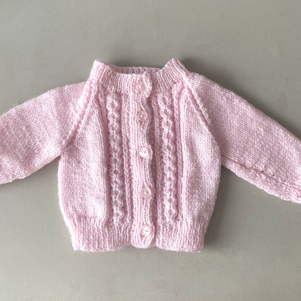 Hand Knitted baby cardigan 0-3 months