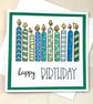 Colourful candles birthday card
