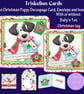 Cute Christmas Puppy 3D Decoupage Card Making Kit PRINTABLE Baby's 1st 