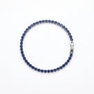 Blue 5A Zircon Tennis Bracelet Hypoallergenic Stainless Steel Stackable Handmade