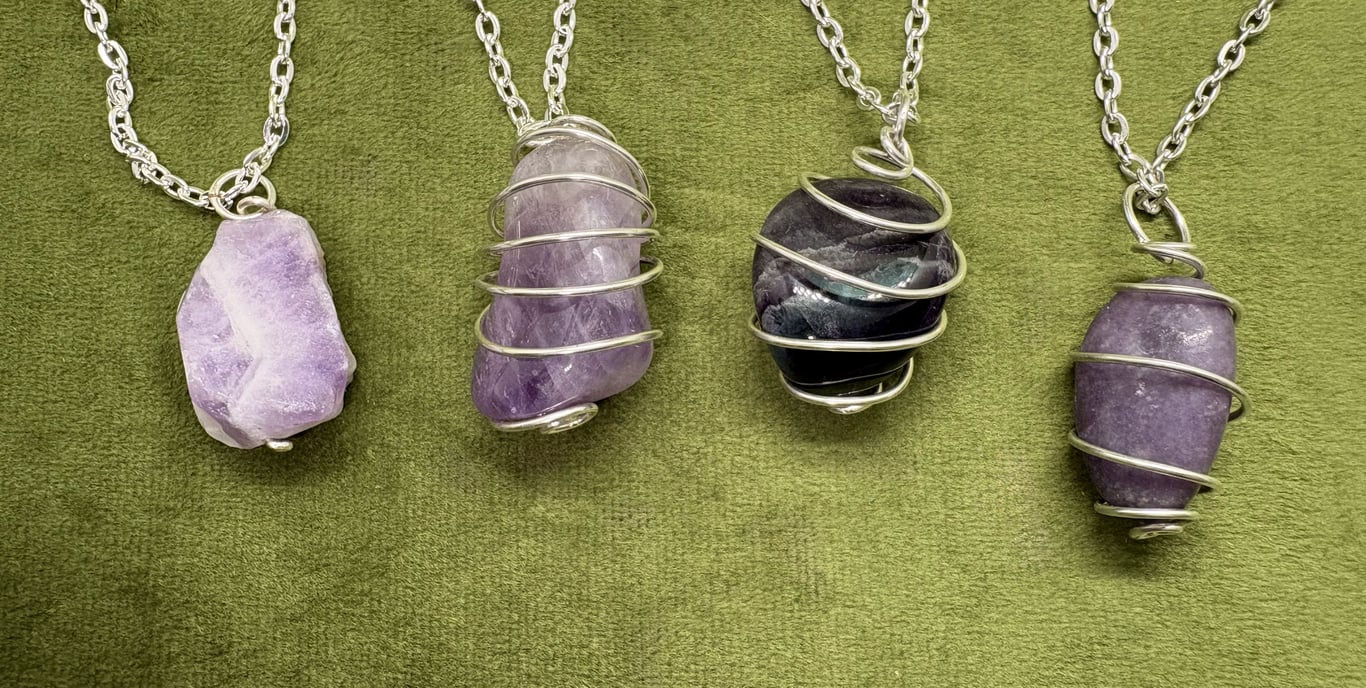 Multiple choices - Simple wire wrapped Semi-precious stones