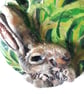 'Mr Rabbit" small rustic clay hanging sculpture.   - Image 4
