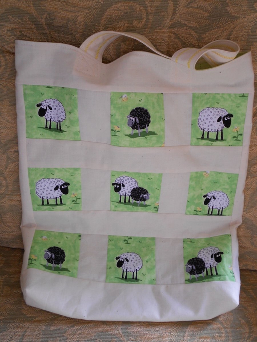 Flock of Sheep Calico Bag