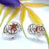 Moon Star Tree of Life Earrings, Silver, Copper.