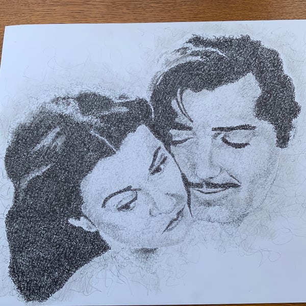 A portrait of Clark Gable and Vivien Leigh