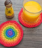 Rainbow crochet coasters - Image 3