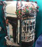 Lovely Hand Sewn Wool Tapestry Cushion Old Fashioned Shop Bay Window Bobble Trim - Image 1