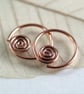 Copper Sleeper Hoops Spiral Detail Spiral Earrings - Image 5