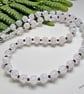Designer White Crackle Quartz & Rhodolite Garnet Necklace  - Image 1