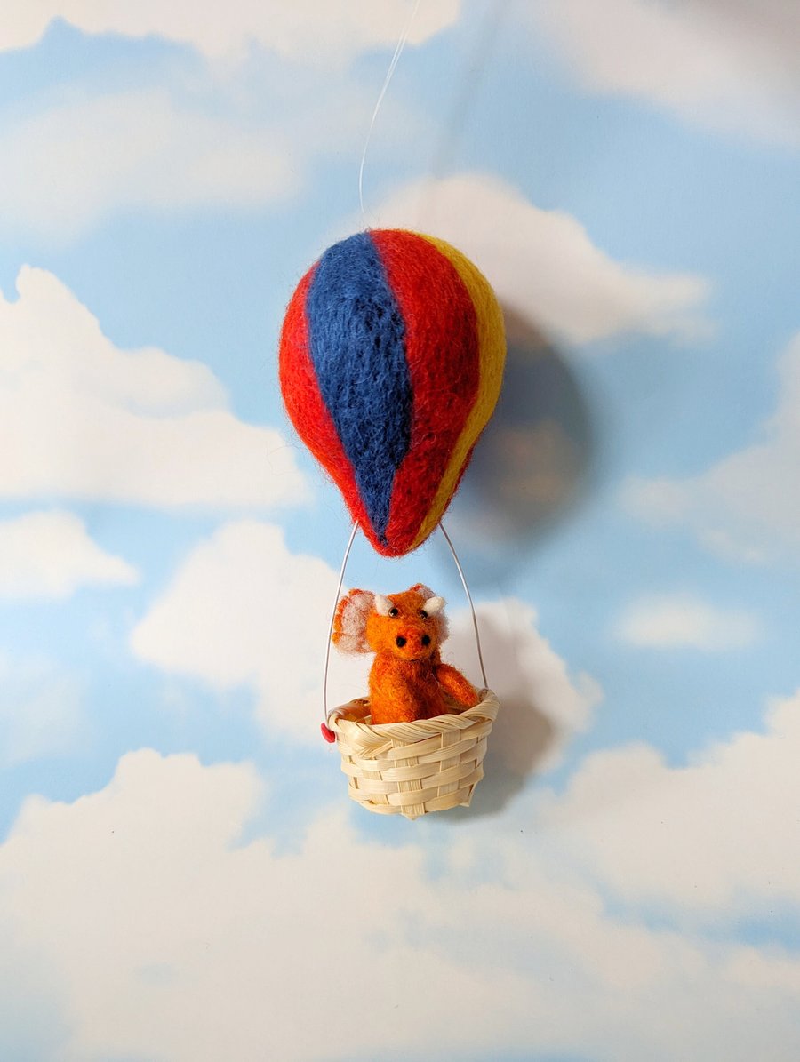 Hot Air Balloon Dragon Wall Hanging, Handmade Children’s Room, nursery Decor