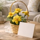 Handmade Spring Flower Basket – Yellow Daffodils Arrangement –Mother's Day