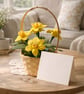 Handmade Spring Flower Basket – Yellow Daffodils Arrangement –Mother's Day