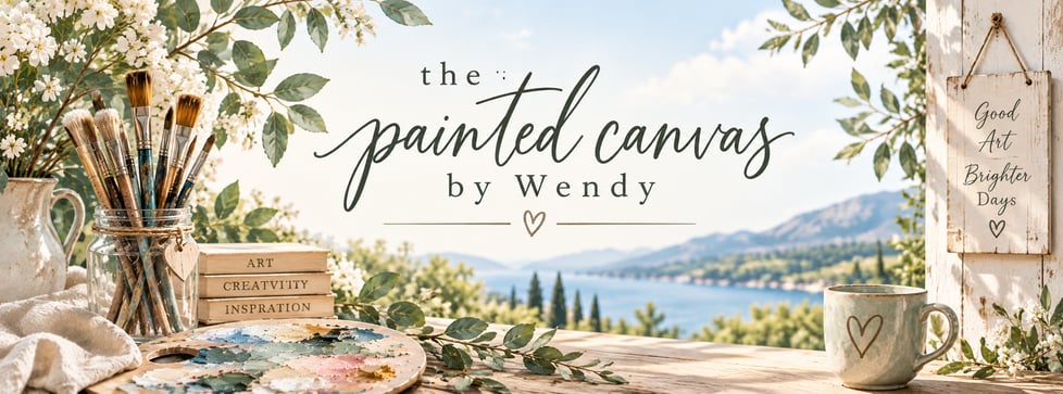 The painted canvas by Wendy