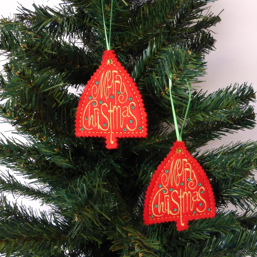 Christmas Greeting Decoration. Set of 2