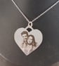 Sterling Silver Photo Engraved Heart Necklace - Image 2