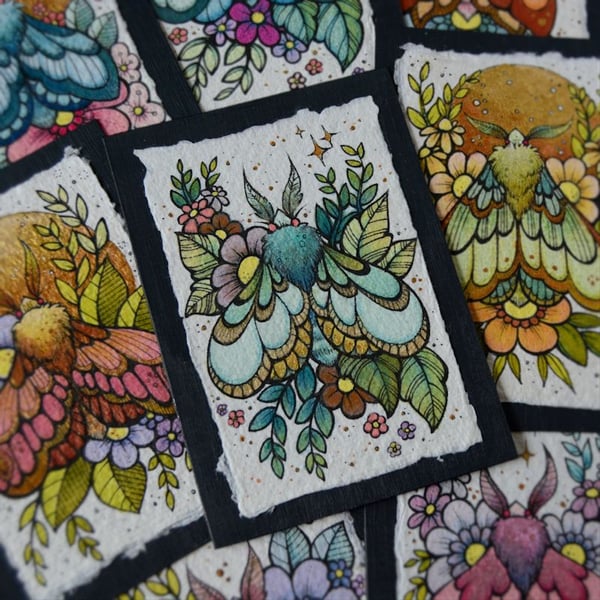 midsummer moth 9 - original aceo illustration