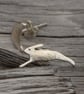 Recycled Silver Textured Hare and Moon Studs - Image 1