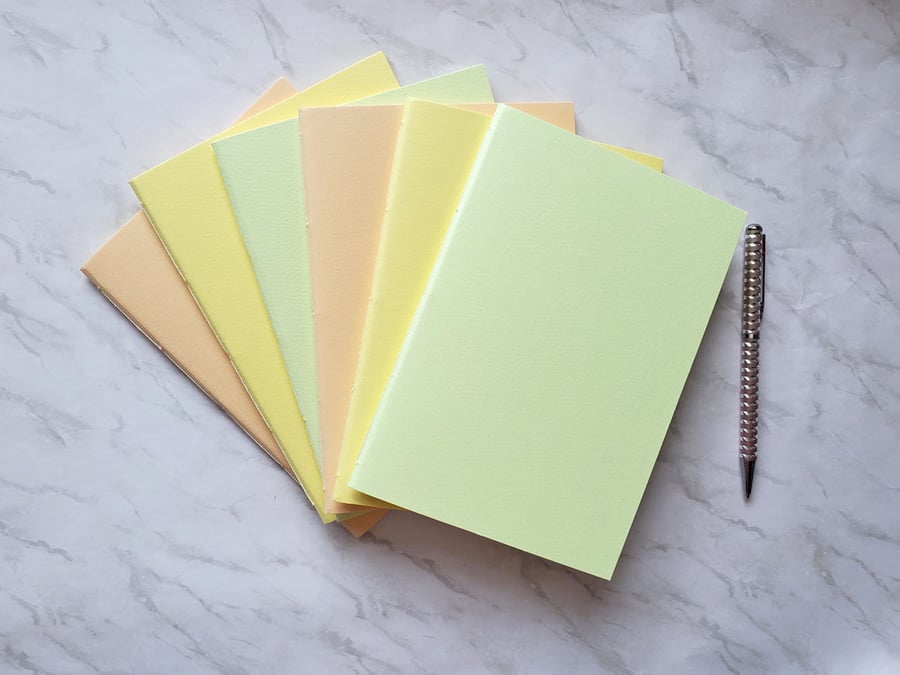 Pastel Notebook, Sketchbook, Pastel Citrus  - 7"x5"  Choice of colours.