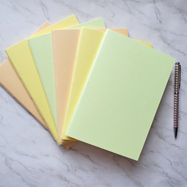 Pastel Notebook, Sketchbook, Pastel Citrus  - 7"x5"  Choice of colours.
