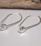 Silver drop pebble earrings - Image 1