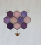 Stained Glass 10-Piece Pinks & Purples Honeycomb & Bumble Bee Suncatcher - Image 3