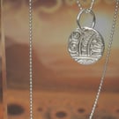 Sunflowers and Sunshine  Solstice -  Pendant necklace - PMC - recycled silver 