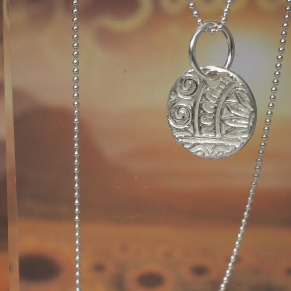 Sunflowers and Sunshine  Solstice -  Pendant necklace - PMC - recycled silver 