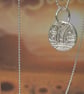 Sunflowers and Sunshine  Solstice -  Pendant necklace - PMC - recycled silver 