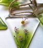 Fused Glass Butterfly Garden Bunting: Bumble Bee & Flower Garland - Image 4