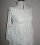 Shirred Short Lace Beach Wedding Dress - Image 5