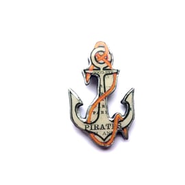 Whimsical Statement Pirate Nautical Anchor Resin Brooch by EllyMental